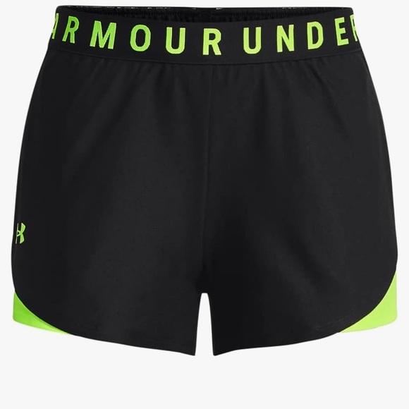 ✅Under Armour Women's Play Up Shorts 3.0 Black/Lime Surge - Picture 5 of 5